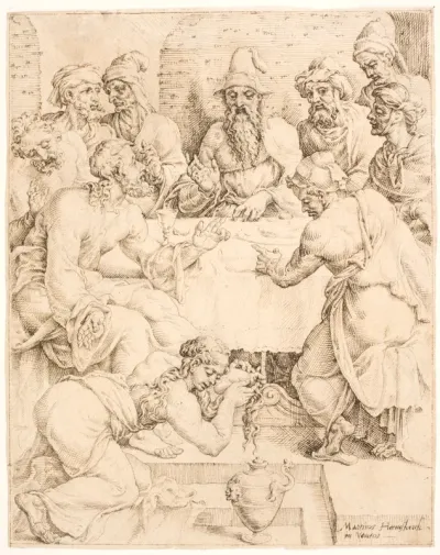 Maria Magdalene salver Kristi fødder (Kristus hos Simon)