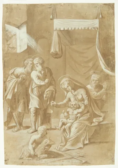 Maria med Jesusbarnet, Johannes Døberen, Elisabeth, Josef og Zakarias