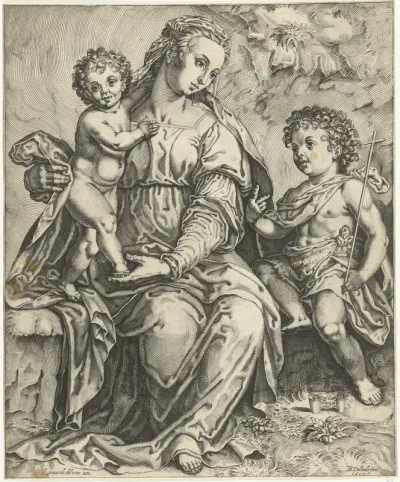 Maria met Christus en Johannes de Doper als kind