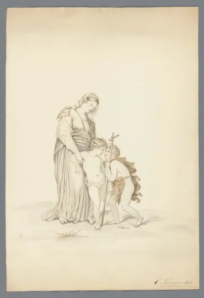 Maria met Christus en Johannes de Doper als kinderen