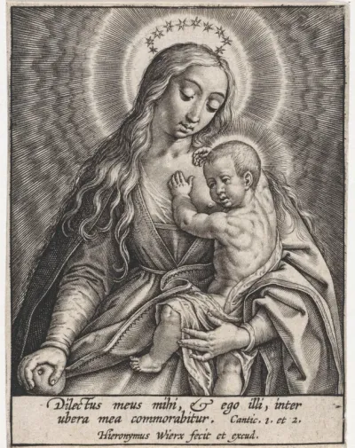 Maria met Christuskind aan de borst