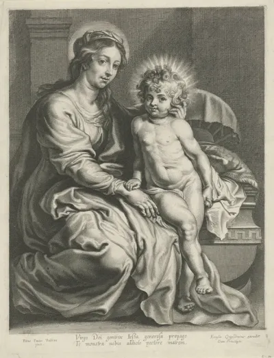 Maria met Christuskind bij wieg