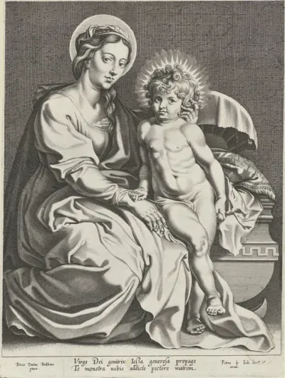 Maria met Christuskind bij wieg