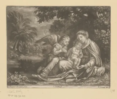 Maria met Christuskind en een engel