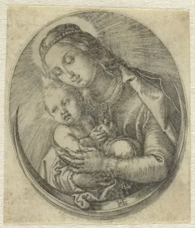 Maria met Christuskind op een halve maan
