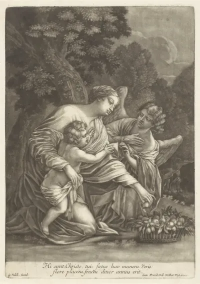 Maria met het Christuskind en een engel