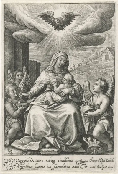 Maria met het Christuskind en engelen