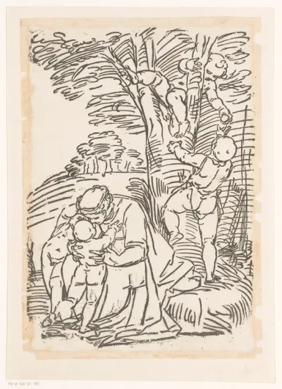 Maria met het Christuskind en spelende kinderen