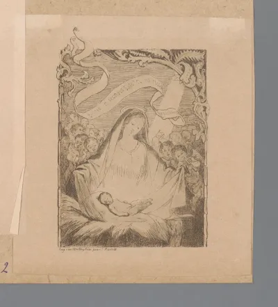Maria met het Christuskind omgeven door engelen