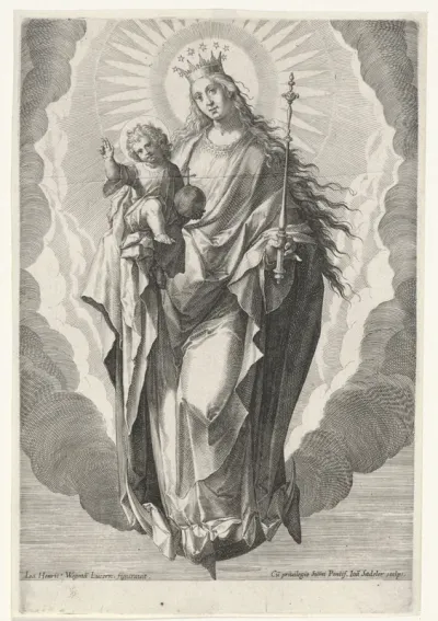 Maria met het Christuskind op de maansikkel