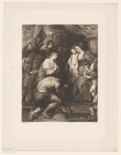 Maria met Kind door heiligen aanbeden
