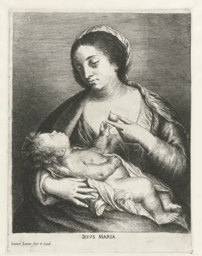Maria met Kind en een peer