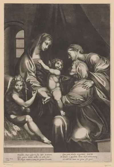 Maria met Kind en Elisabet, Catharina en Johannes de Doper