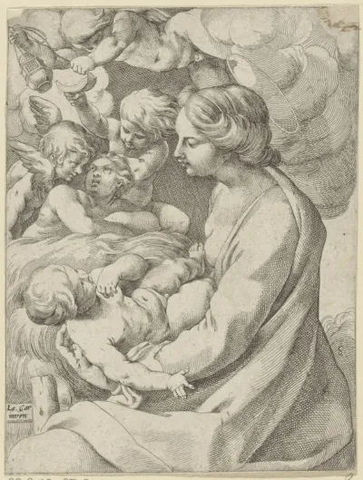 Maria met Kind en engelen