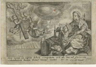 Maria met Kind en engelen met de passiewerktuigen