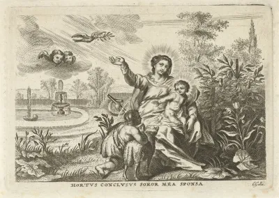 Maria met Kind en Johannes de Doper in de Hortus Conclusus