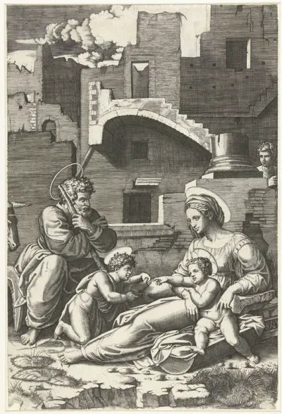 Maria met kind en Jozef en kleine Johannes de Doper