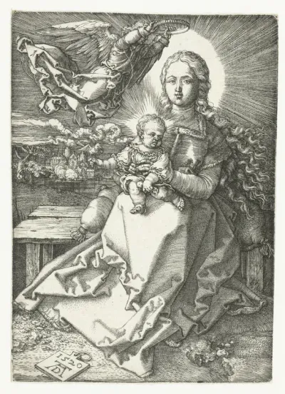 Maria met kind gekroond door een engel