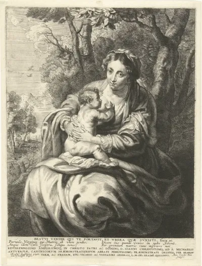 Maria met kind in landschap