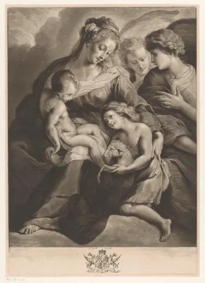 Maria met kind, Johannes de Doper en engelen