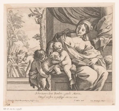 Maria met kind, Johannes de Doper en lam