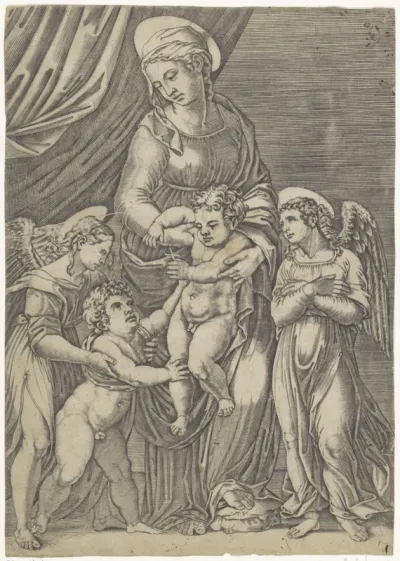 Maria met Kind, Johannes de Doper en twee engelen