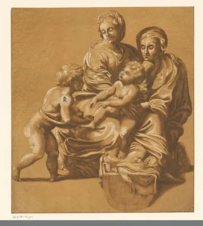 Maria met kind, Johannes en Elisabeth