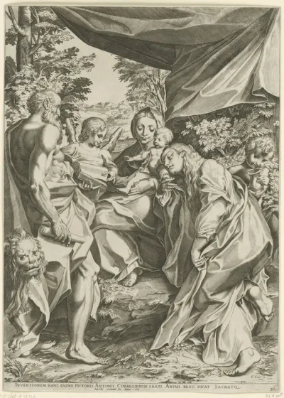 Maria met Kind, Maria Magdalena en Hieronymus
