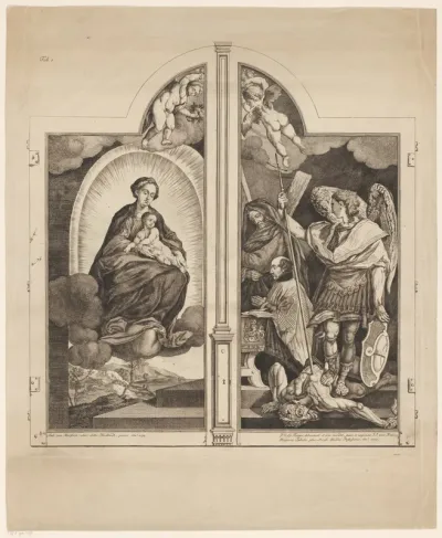 Maria met kind met de opdrachtgever, de apostel Andreas en de aartsengel Michael