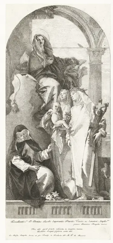 Maria met Kind met drie vrouwelijke heiligen van de dominicaanse orde