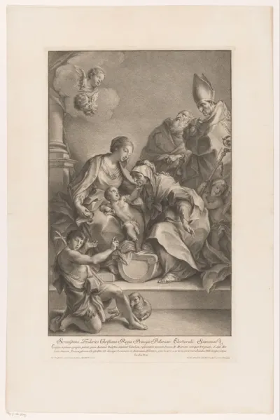 Maria met kind, vergezeld door H. Anna, H. Zeno, H. Antonius en Johannes de Doper
