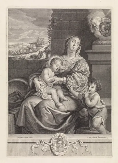 Maria met slapende Jezust en Johannes de Doper