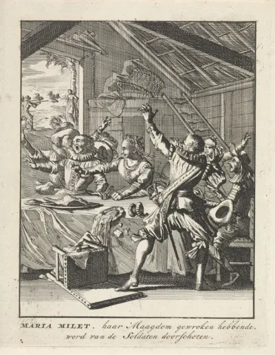 Maria Milet neemt wraak op de soldaten, 1579