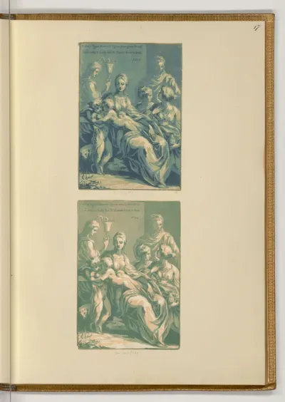 Maria mit dem Jesuskind, dem heiligen Johannes , Johannes Evangelista und Frauen