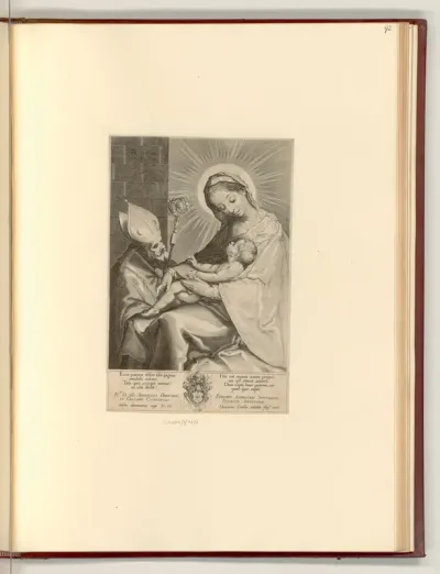 Maria mit Kind und einem anbetenden Bischof