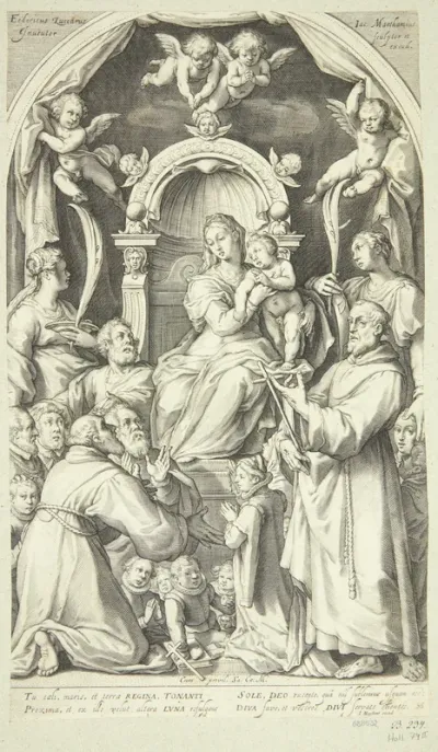 Maria og barnet med donorer og helgener (Sankta Lucia, Katarina af Alexandria, Frans af Assisi og medlemmer af Zuccaro-familien)