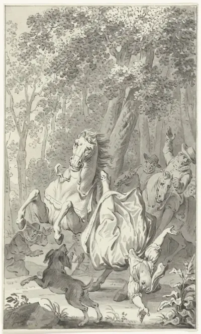 Maria van Bourgondië valt van haar paard, bij Brugge, 27 maart 1482