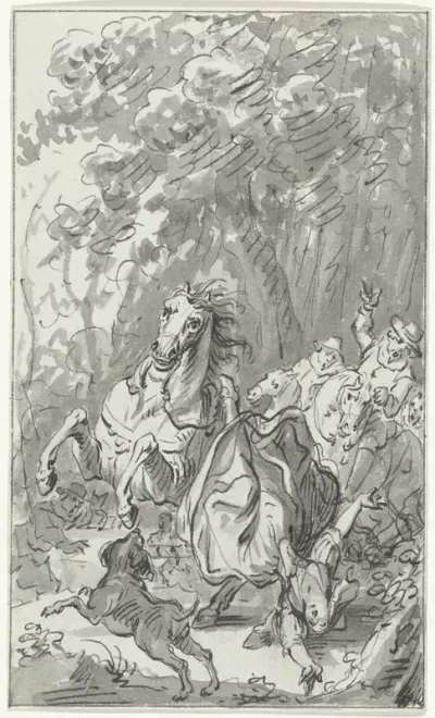 Maria van Bourgondië valt van haar paard, bij Brugge, 27 maart 1482