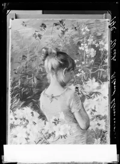 Maria Wiik: "Kukkien keskellä" vuodelta 1887