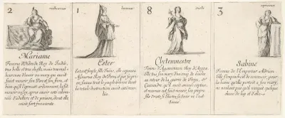 Mariame, Ester, Clytemnestre, and Sabine, from "The Game of Queens" (Le Jeu des Reines Renommées)