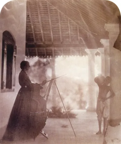 Marianne North in Mrs Cameron's House in Ceylon