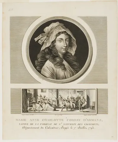 Marie Anne Charlotte Corday d'Armans, from Tableaux historiques de la Révolution francaise, volume III