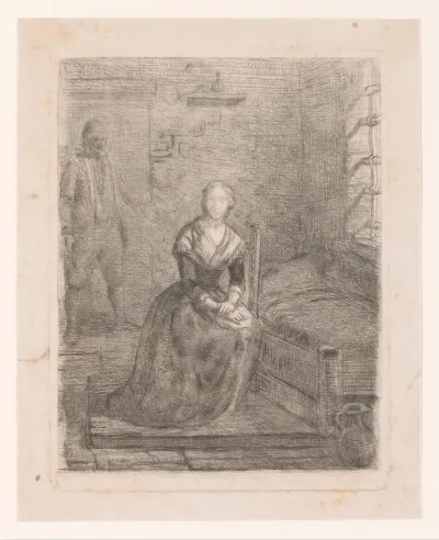 Marie Antoinette gevangen in de Tour du Temple