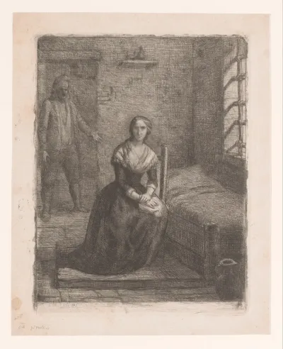 Marie Antoinette gevangen in de Tour du Temple