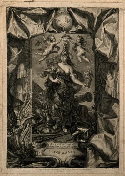 Marie de Medici dressed in warlike form as Minerva, goddess of arts