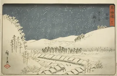 Mariko—No. 21, from the series "Fifty-three Stations of the Tokaido (Tokaido gojusan tsugi)," also known as the Reisho Tokaido