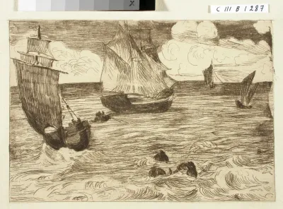 Marin med segelbåtar