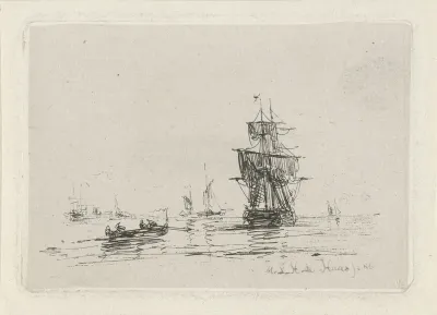 Marine met zeilschip