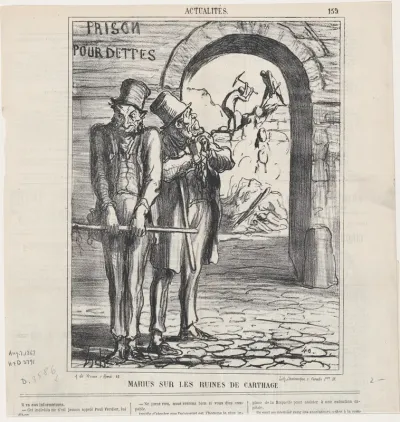 Marius in the ruins of Carthage, from 'News of the day,' published in Le Charivari, August 7, 1867