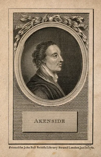 Mark Akenside. Line engraving by Cook, 1782